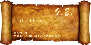 Iritz Efraim névjegykártya
